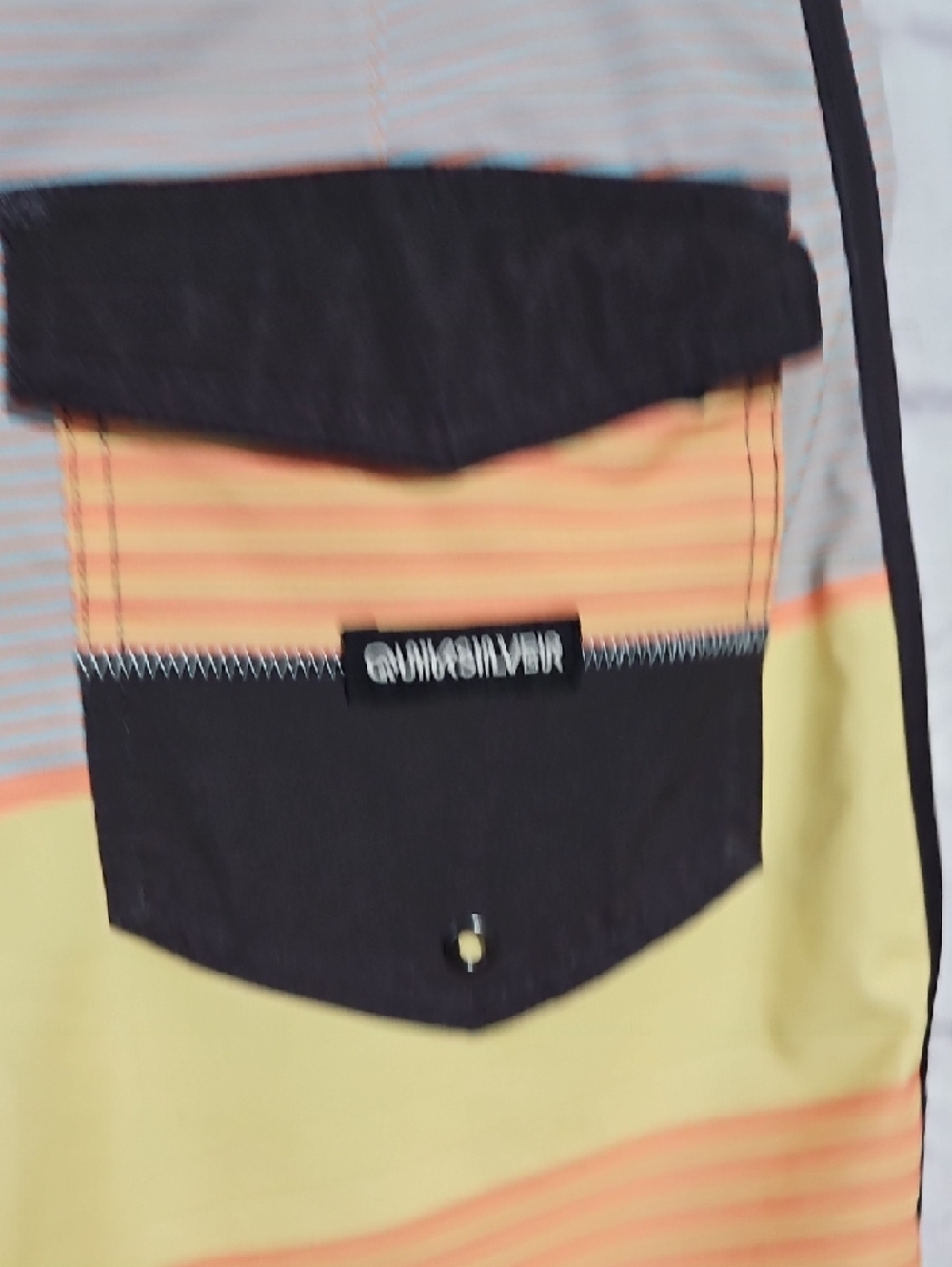 Quiksilver Highline Men's Yellow & Orange Striped Boardshorts - Picture 5 of 7